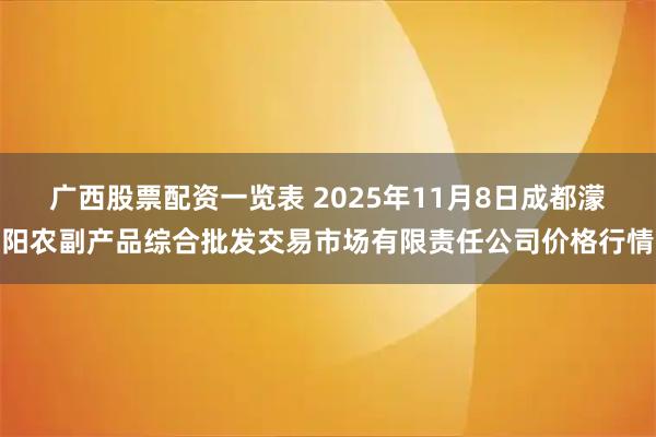广西股票配资一览表 2025年11月8日成都濛阳农副产品综合批发交易市场有限责任公司价格行情
